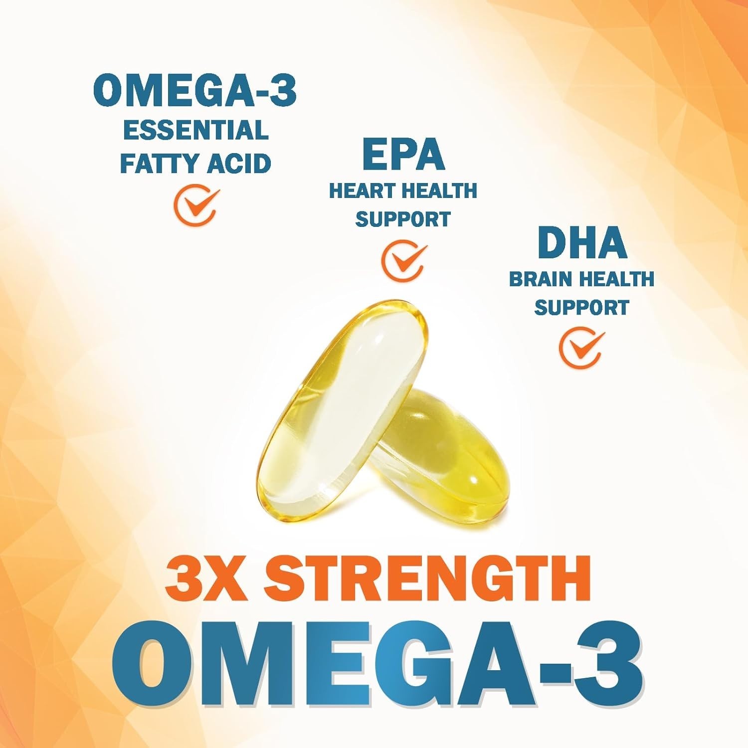 Omega 3 Fish Oil Capsules 3x Strength 2400mg EPA & DHA, Highest Potency