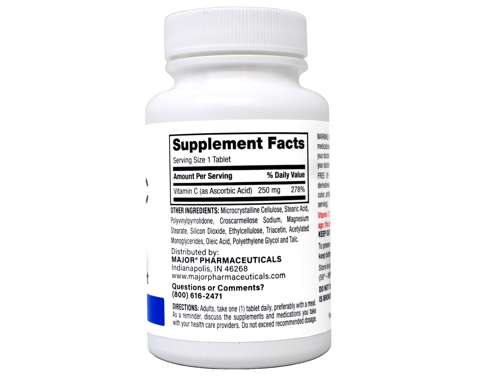 3 Pack – MAJOR Vitamin C 250 mg Ascorbic Acid Tablets, 100 Count