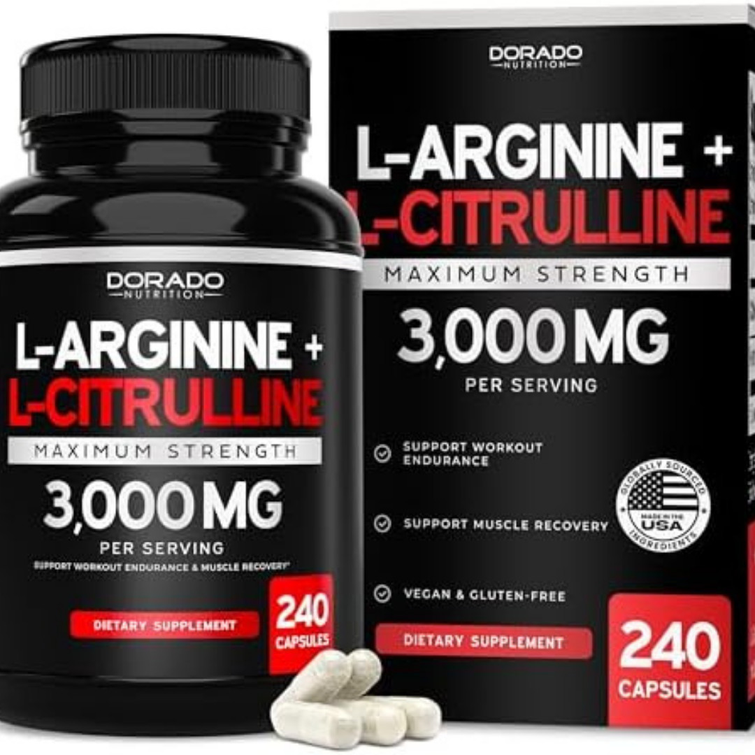 L-Arginine 1000mg L-Citrulline 3000mg 240Caps Amino Acid Non GMO/Gluten Free