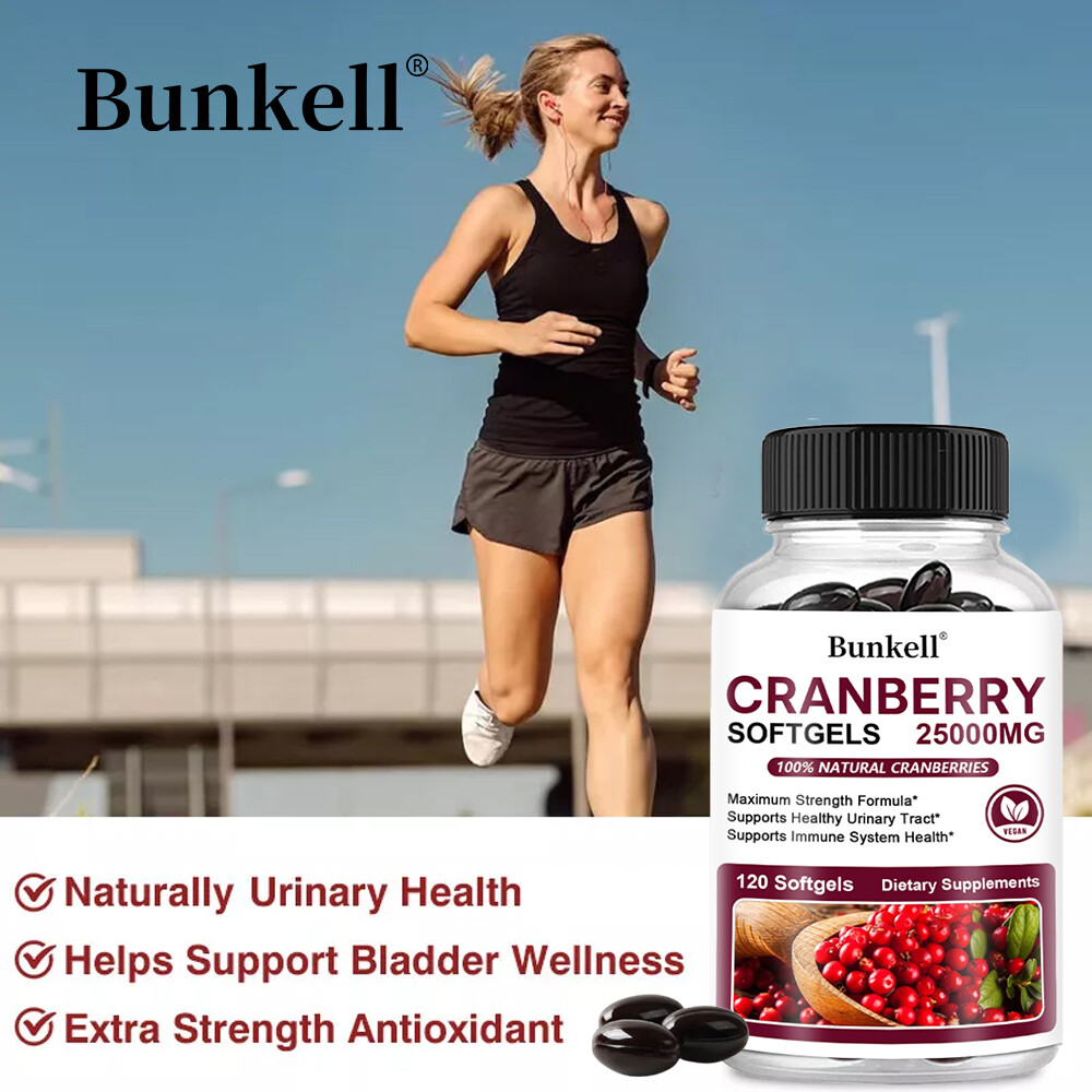 Cranberry 25000mg Fruit Extract with Vitamin C Softgels 120 Capsules