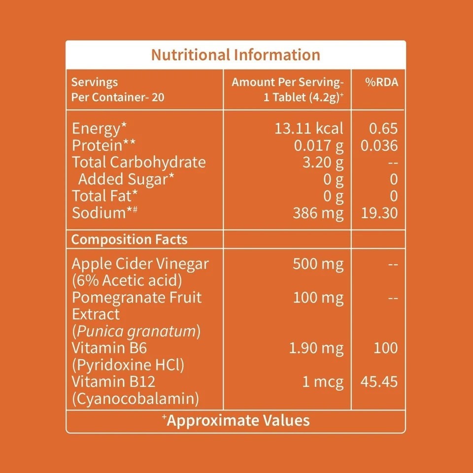 Apple Cider Vinegar Tablet | Weight Loss Supplement | Vitamin B6 & B12 V353