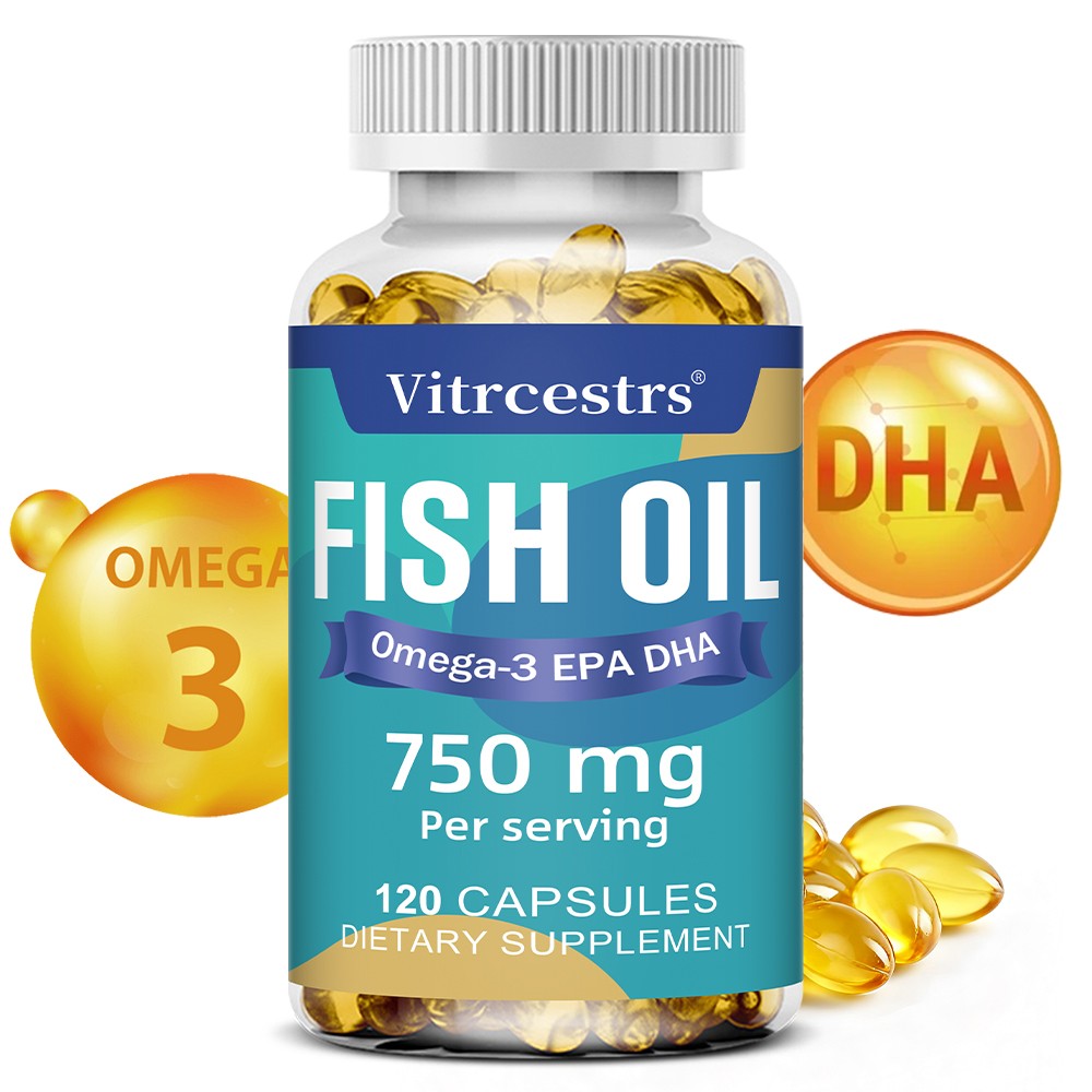 Fish Oil Support Energy Mobility Skin Nail Health 120 Caps Non-GMO Gluten Free