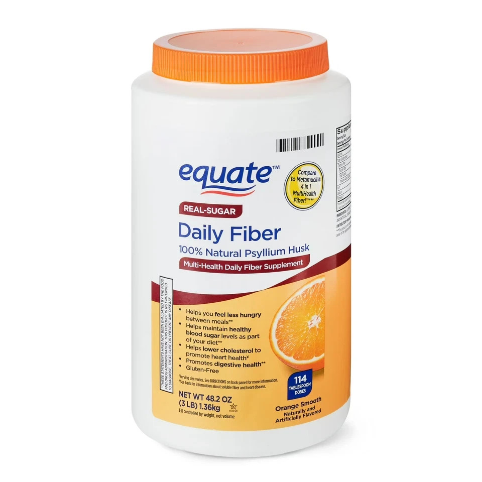 Equate Daily Fiber Orange Smooth Fiber Powder, 48.2 Oz FREE SHIPPING