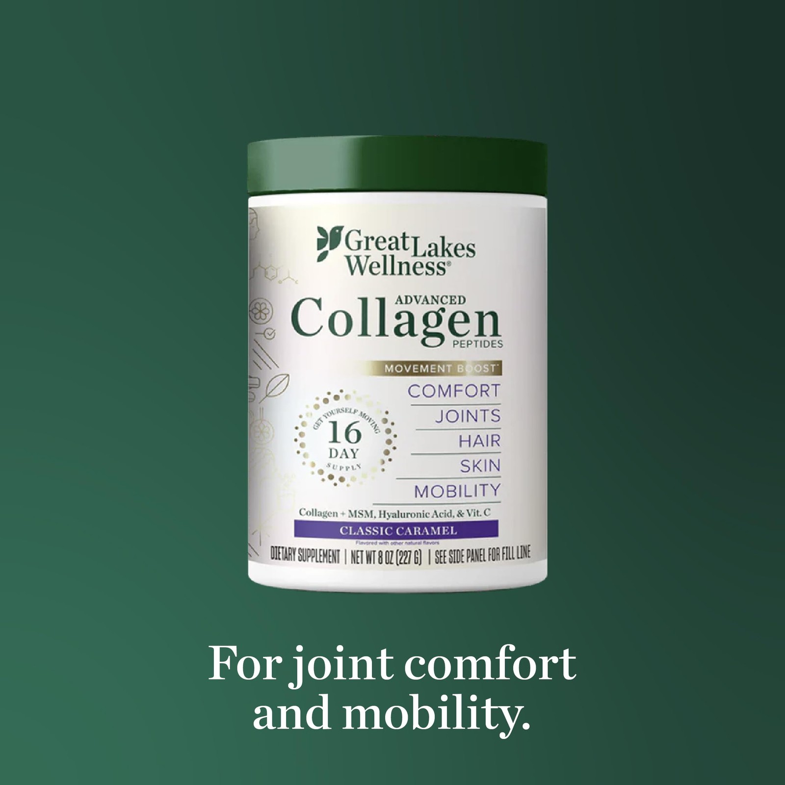 Movement Boost Advanced Collagen Peptides Powder with MSM, Hyaluronic Acid, V…
