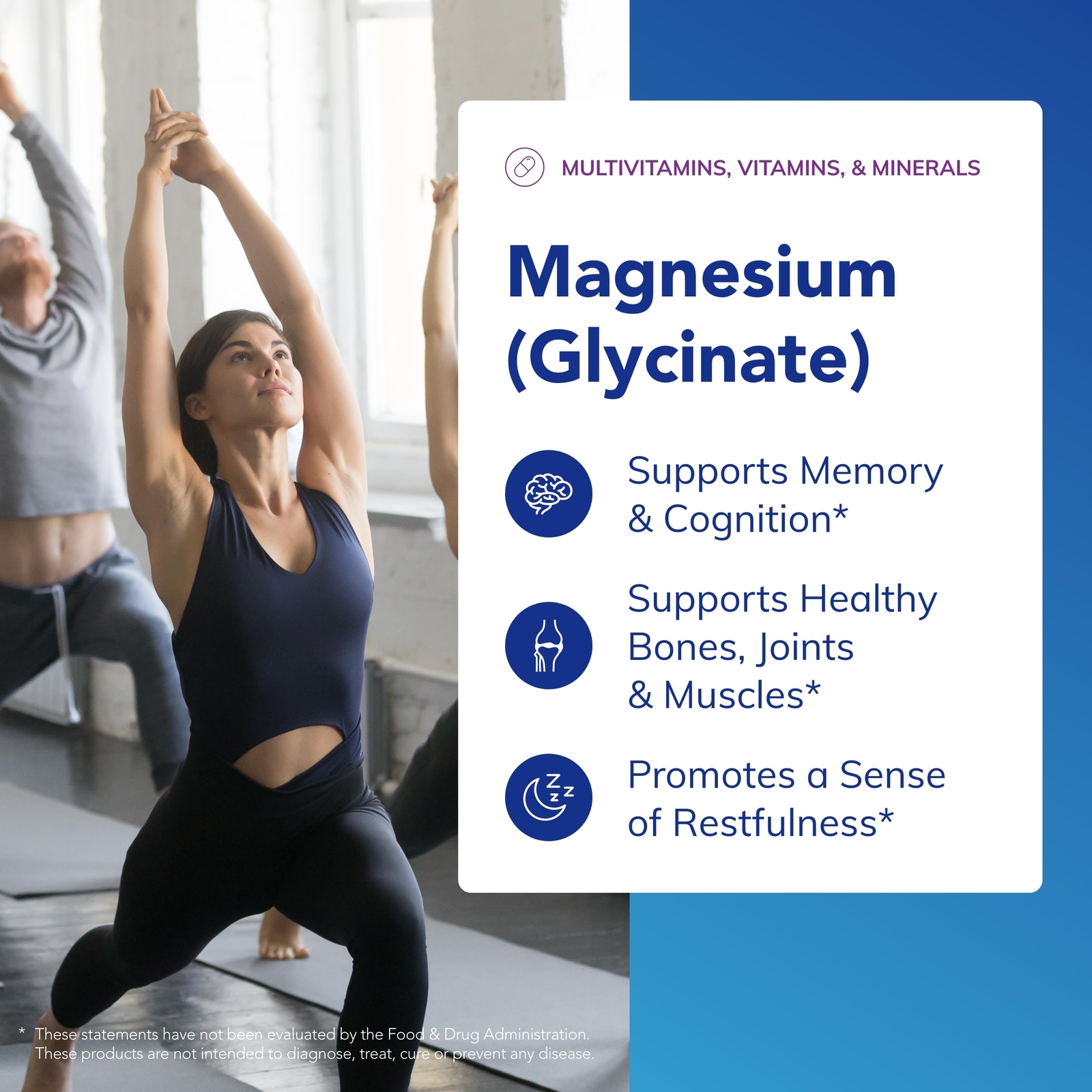 Magnesium Glycinate 90 Count Heart Health Energy Bone Support Relaxation Aid