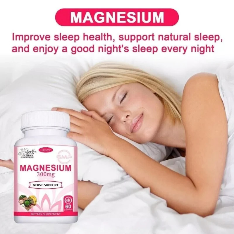 2 Pack ~ TAOTERS Magnesium Supplement Nerve Support 60 Caps ~ Exp 7/26