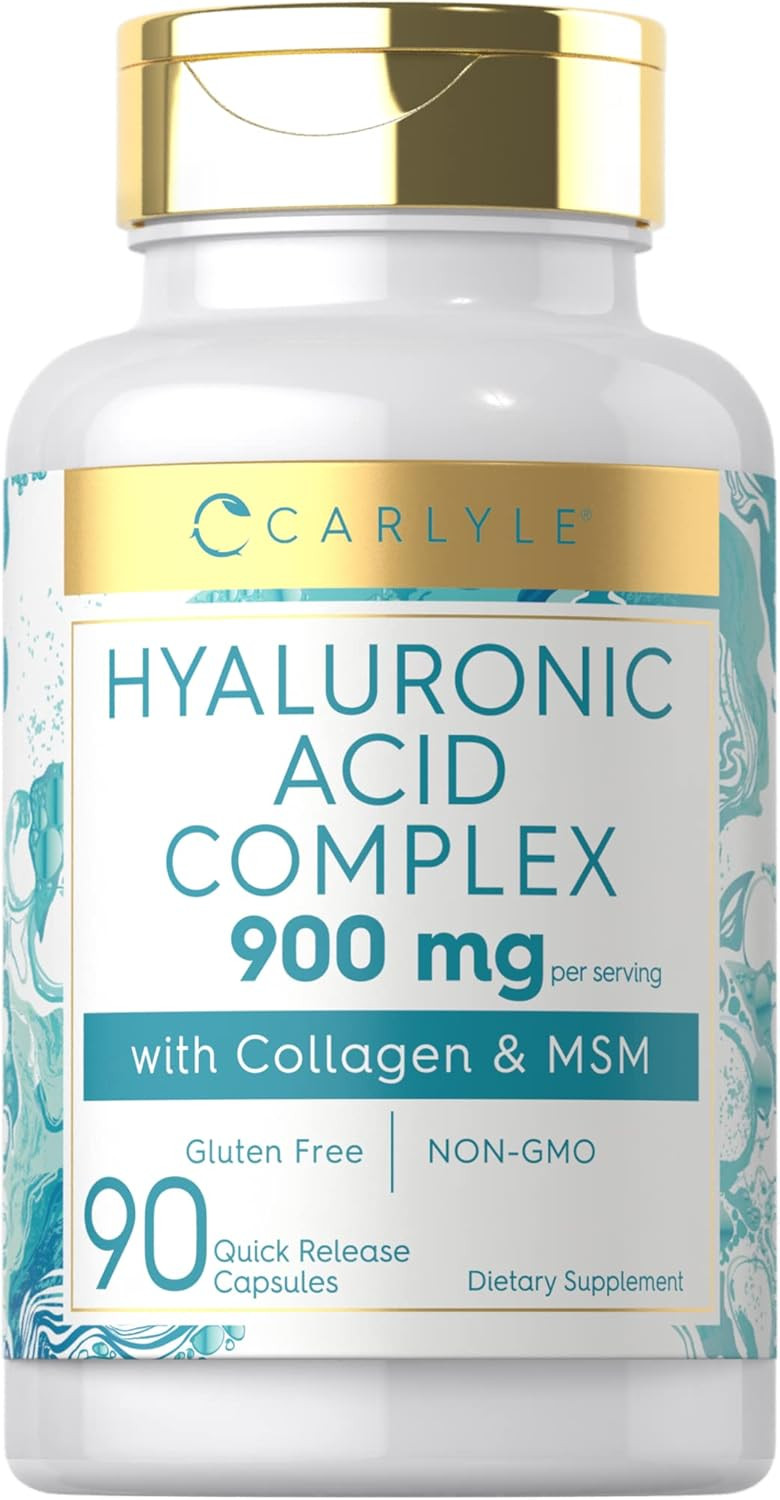 Carlyle Hyaluronic Acid Complex 900 mg | with Collagen and MSM | 90 Capsules…