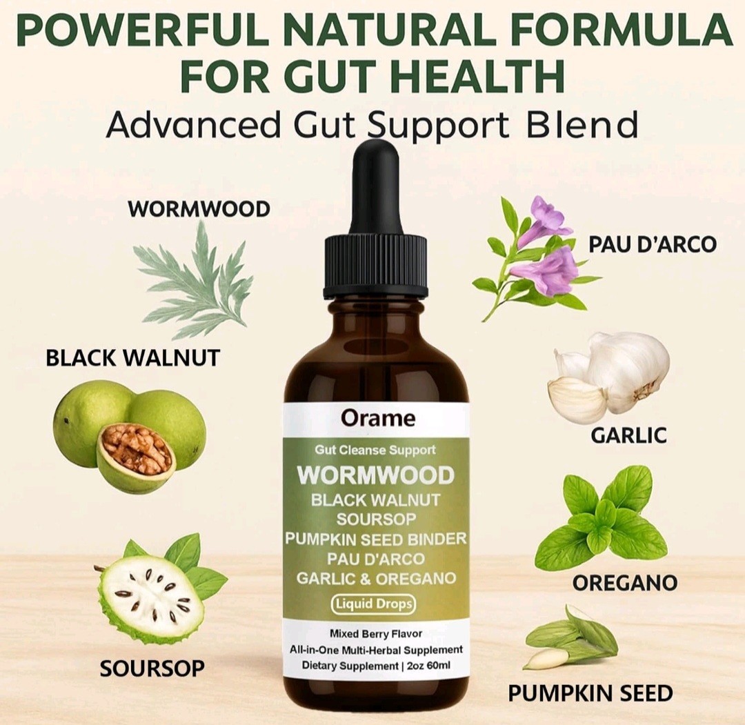 Orame Wormwood Gut Cleanse Liquid Drops, Wormwood Black Walnut Soursop