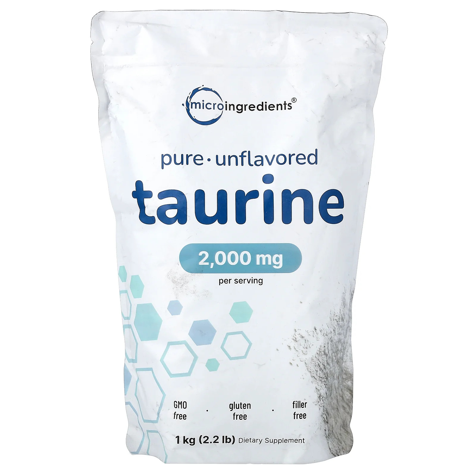 2 X Micro Ingredients, Pure Taurine, Unflavored, 2.2 lb (1 kg)