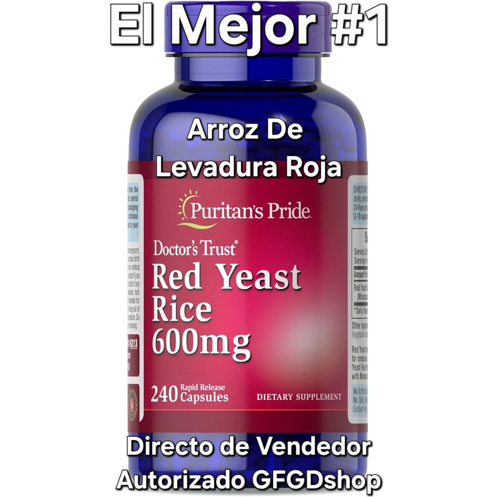 Arroz De Levadura Roja + CoQ10 Apoyo Para La Salud Del Corazón Y El Colesterol