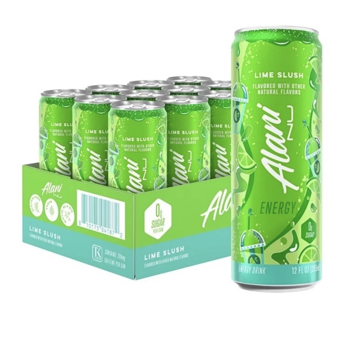 Alani Nu Energy Drink- Lime Slush 12 Ounce 12 pack