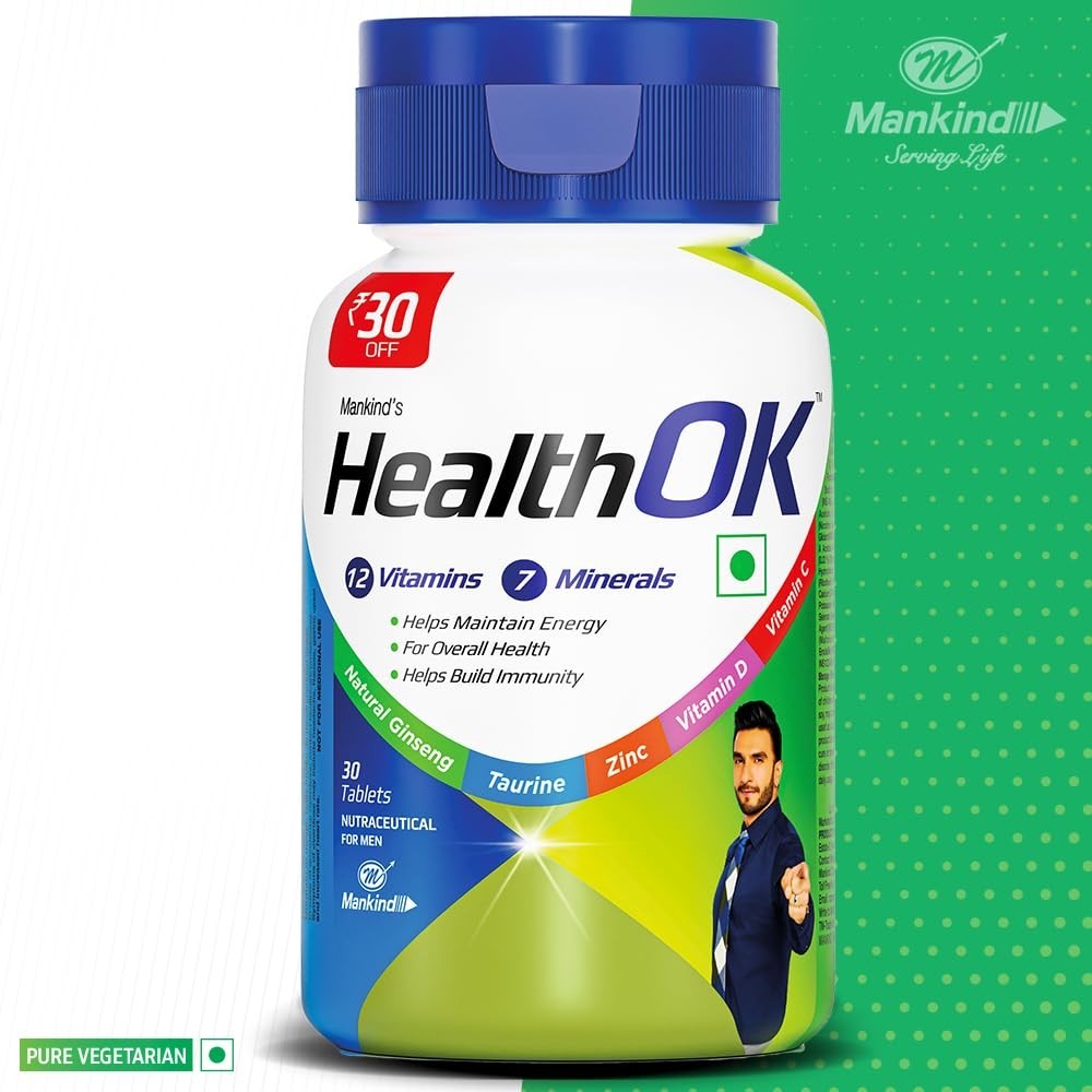 Mankind Health OK Multivitamin Multimineral Capsules Daily Supplement 30 Caps