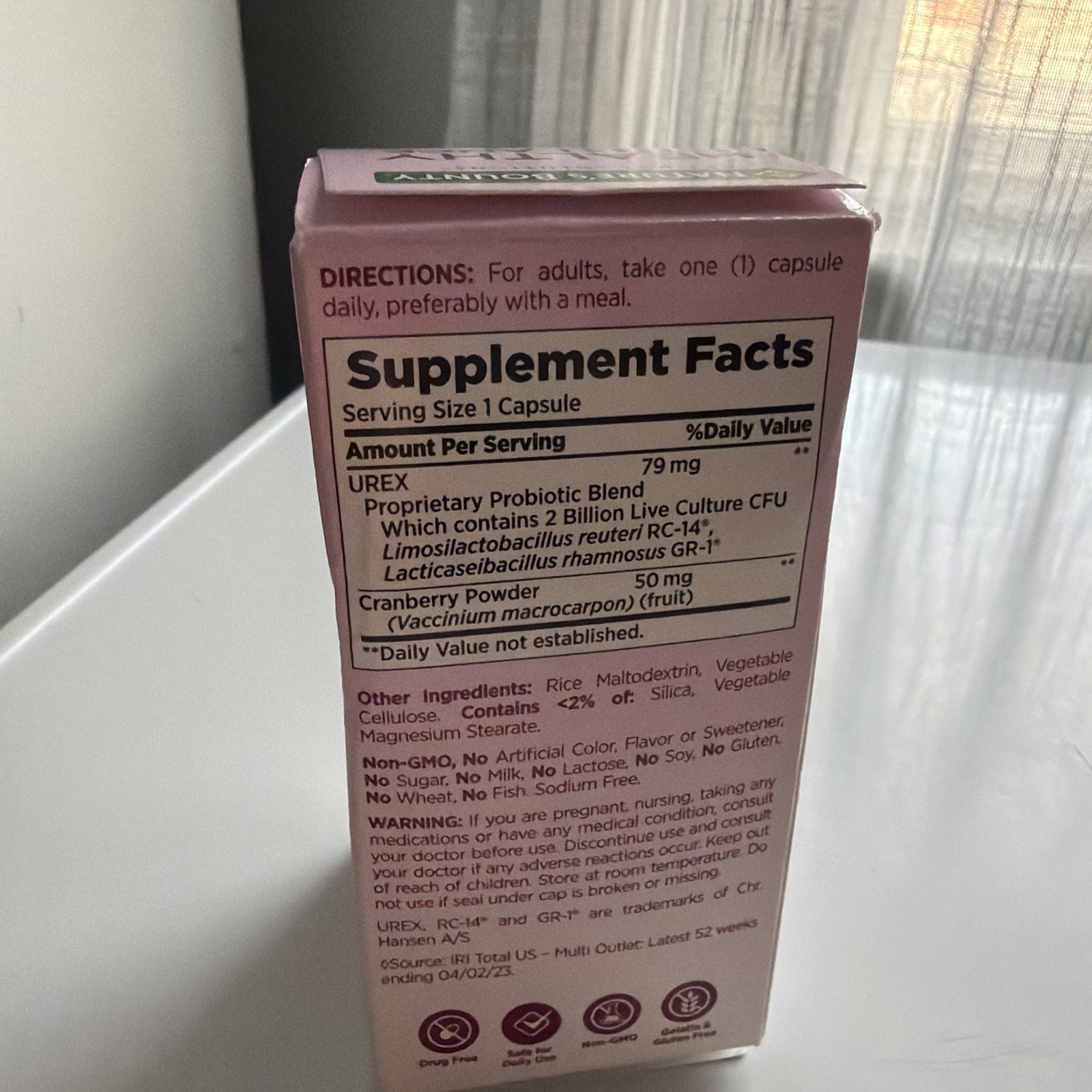 Nature’s Bounty Healthy pH Balance Cranberry Vaginal Health 30 Capsules 8/2026