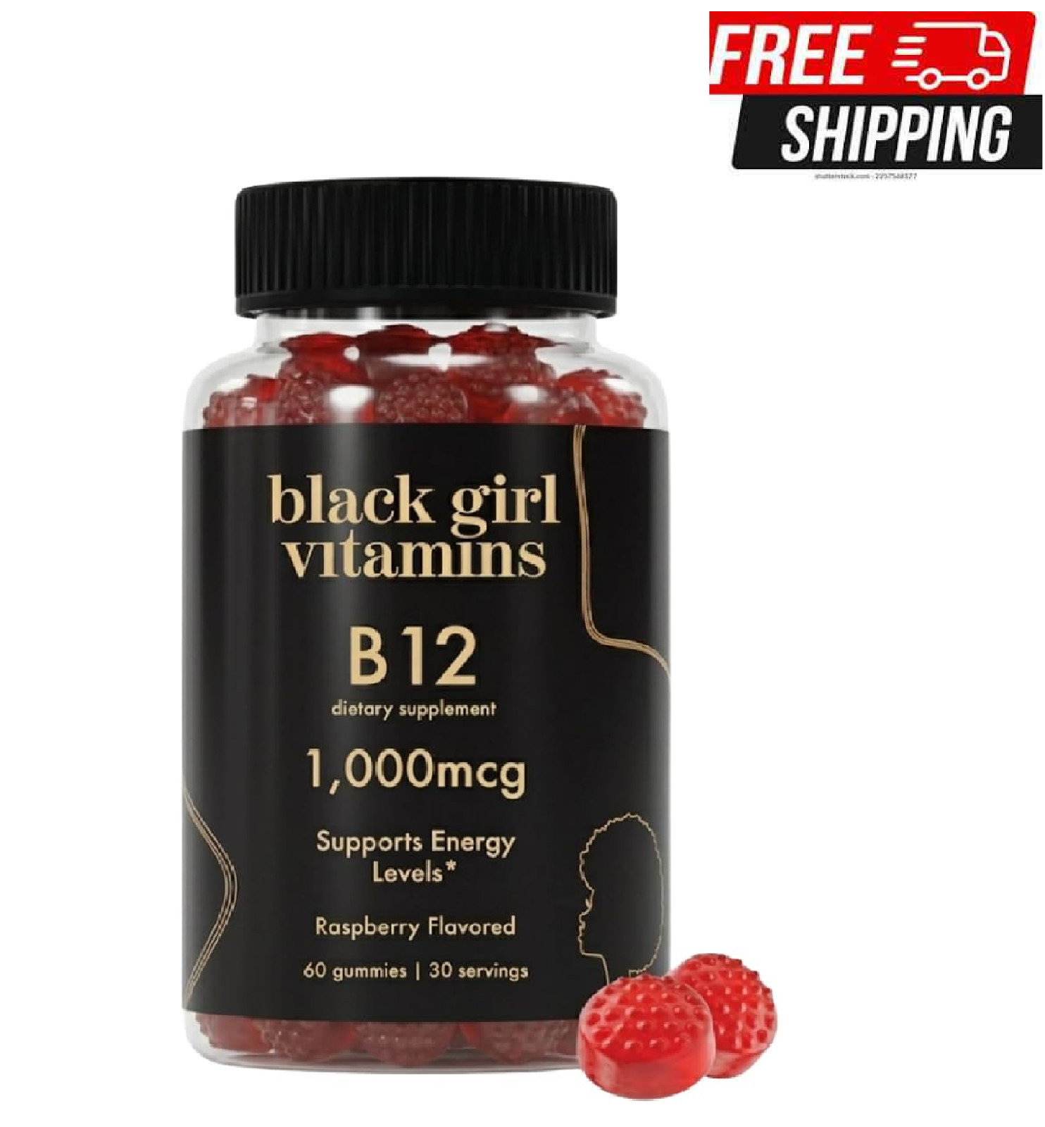 Black Girl Vitamins – Vitamin B12 Gummies, for Energy, Metabolism & Nervous Syst