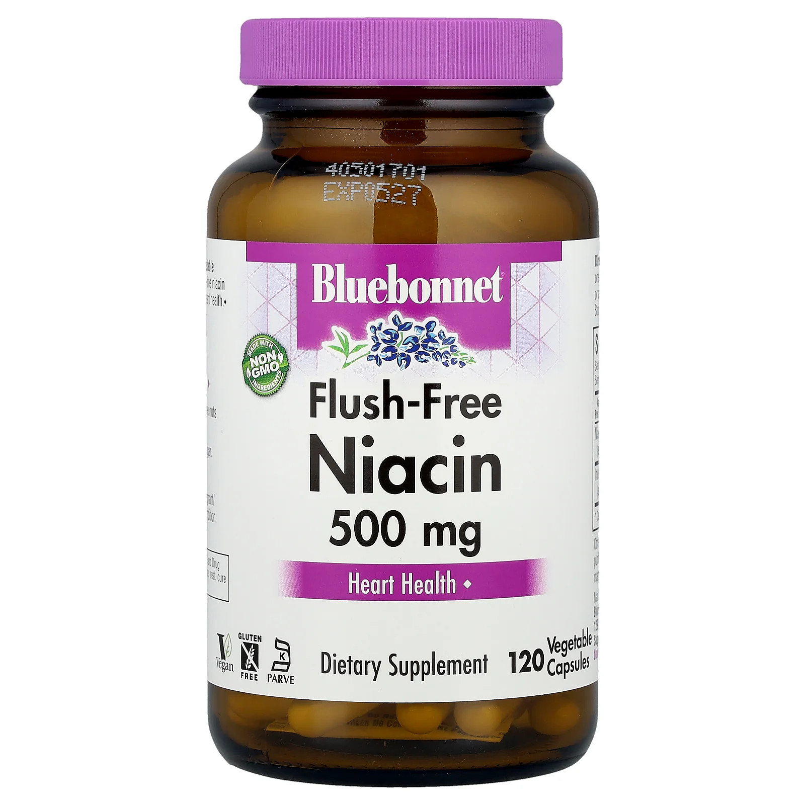 2 X Bluebonnet Nutrition, Flush-Free Niacin, 120 Vegetable Capsules