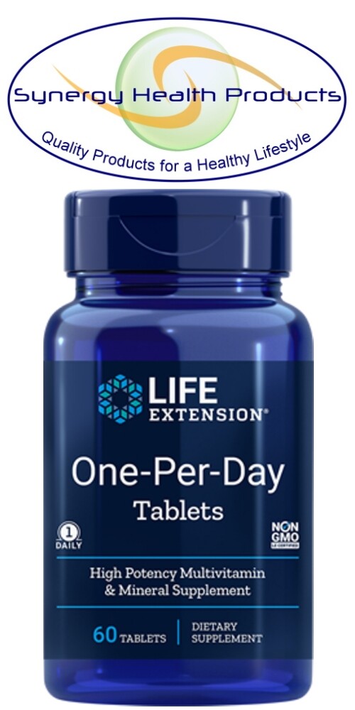 Life Extension One-Per-Day Tablets – 60 – High Potency Multivitamin & Mineral