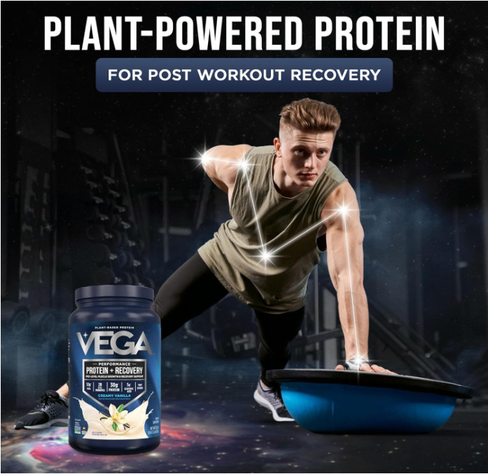 Vega Protein + Recovery, Vanilla, 30g Vegan Protein, 20 Servings
