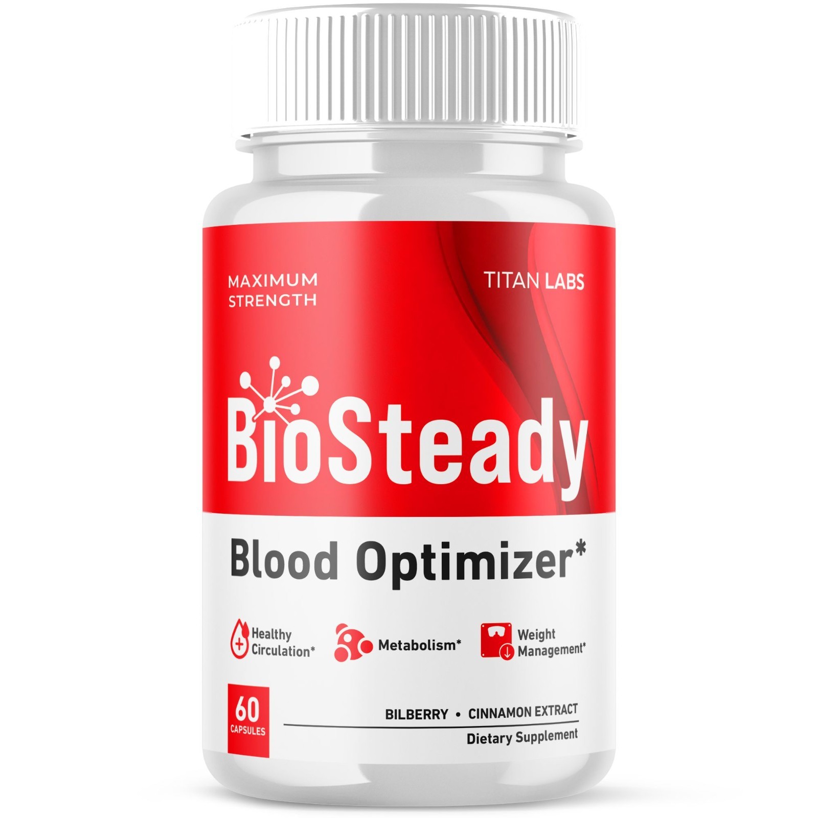(1 Pack) BioSteady Advanced Blood Max Support Supplement Bio Steady 60 Capsules