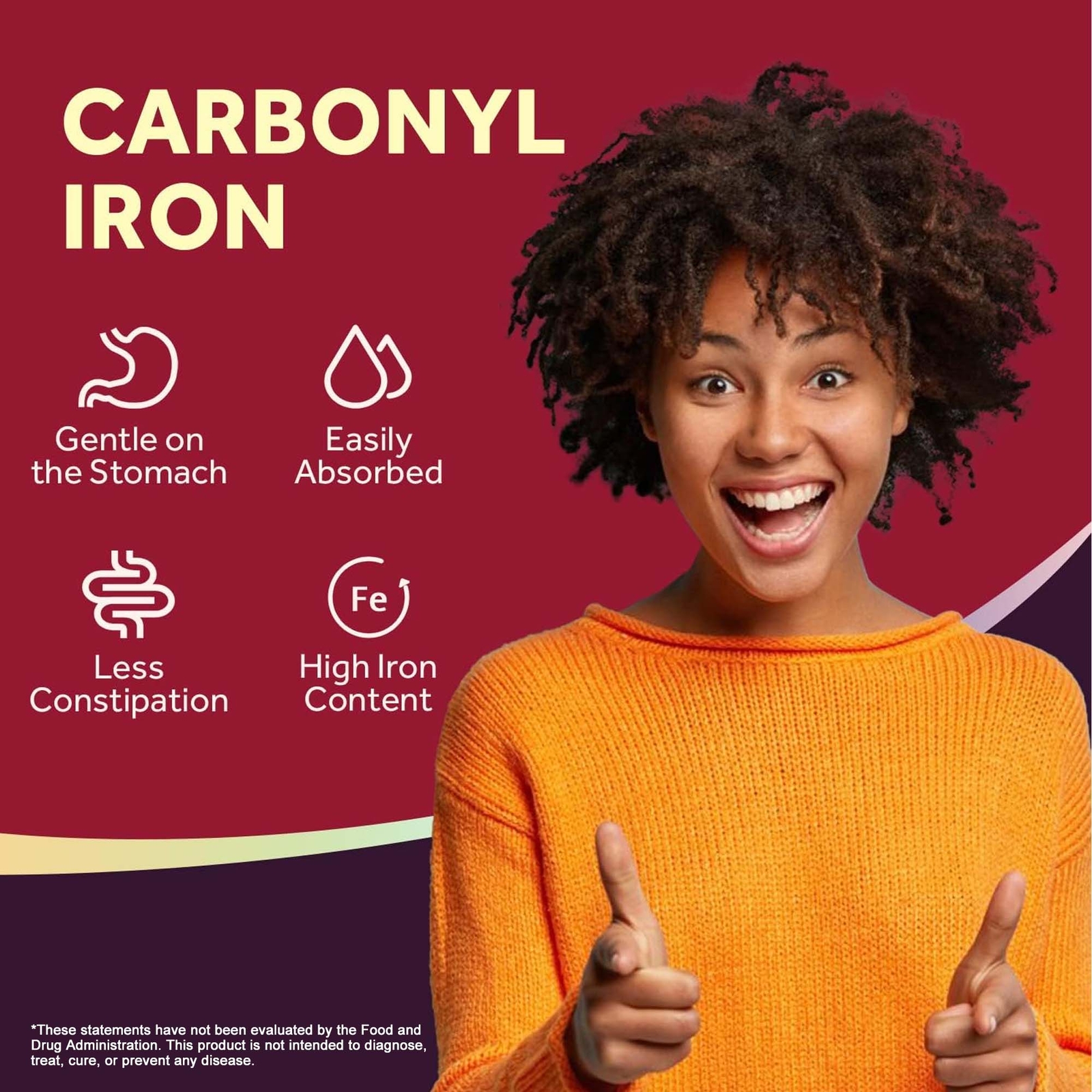 Iron Supplement 65mg – with Vitamin C – Absorbs Easily Raise Hemoglobin Levels