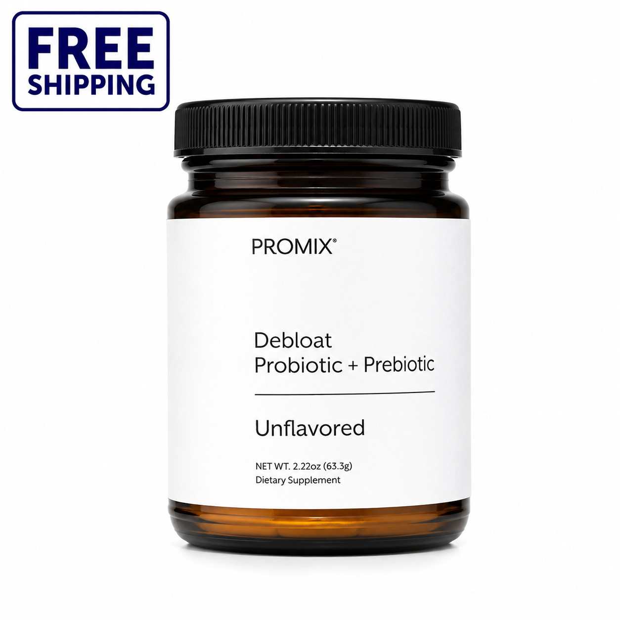 PROMIX Debloat Probiotic + Prebiotic Unflavored Powder 2.2 oz New