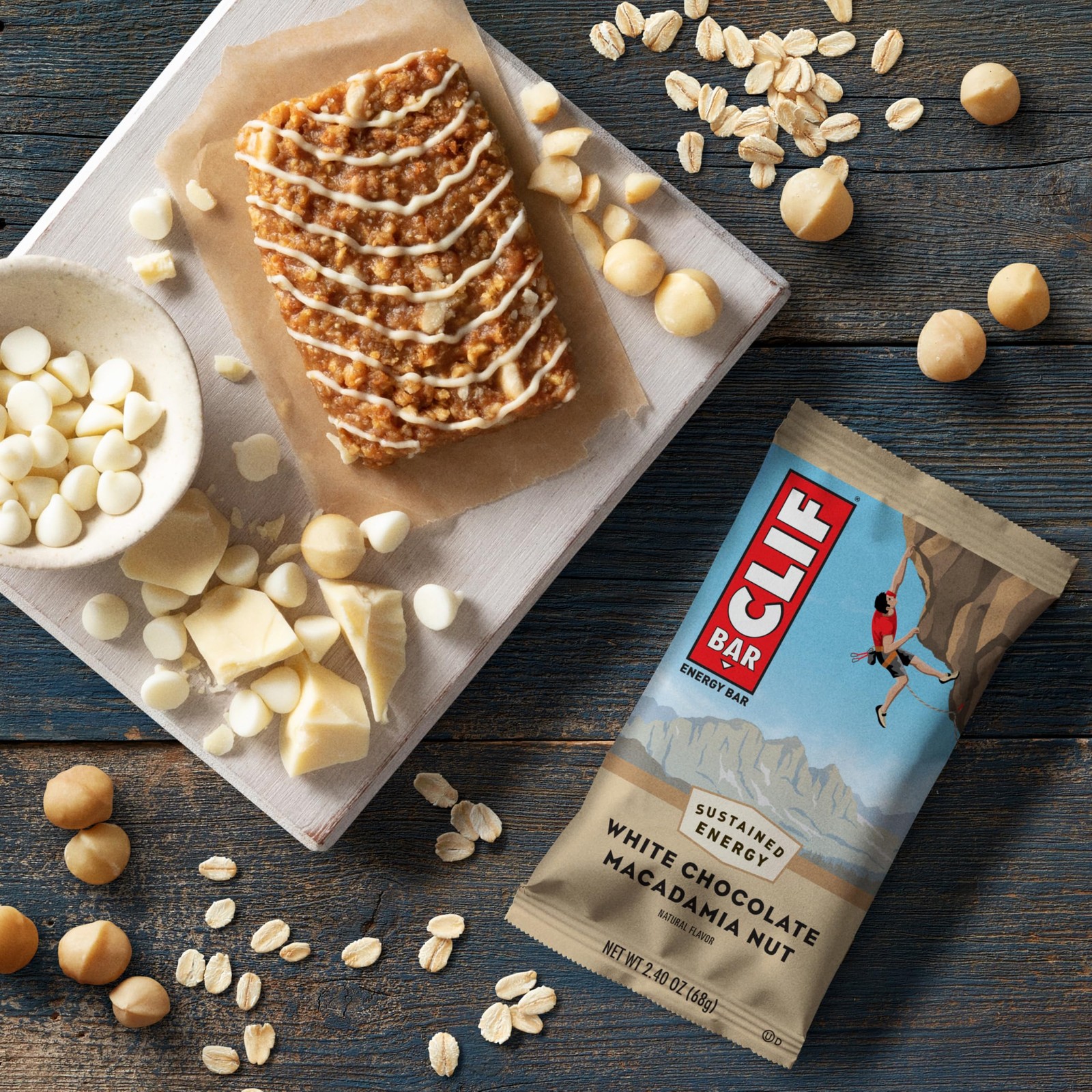 Clif Bar White Chocolate Macadamia Nut 15 Count Energy Snack Protein Bars