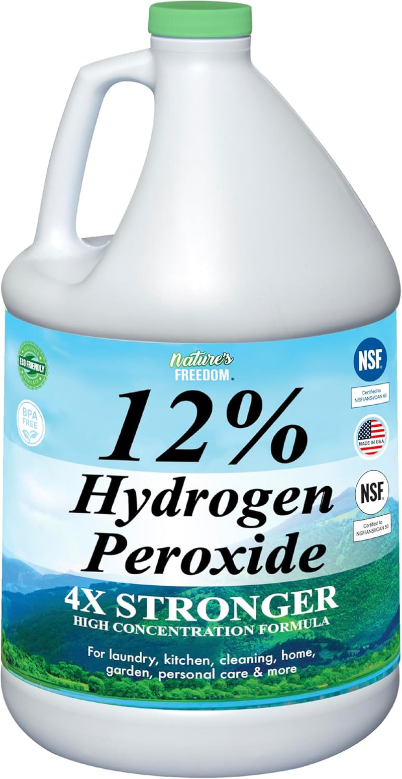 12% Hydrogen Peroxide, Food Grade H2O2 and Purified Water Only, NSF Listed, 1 Ga