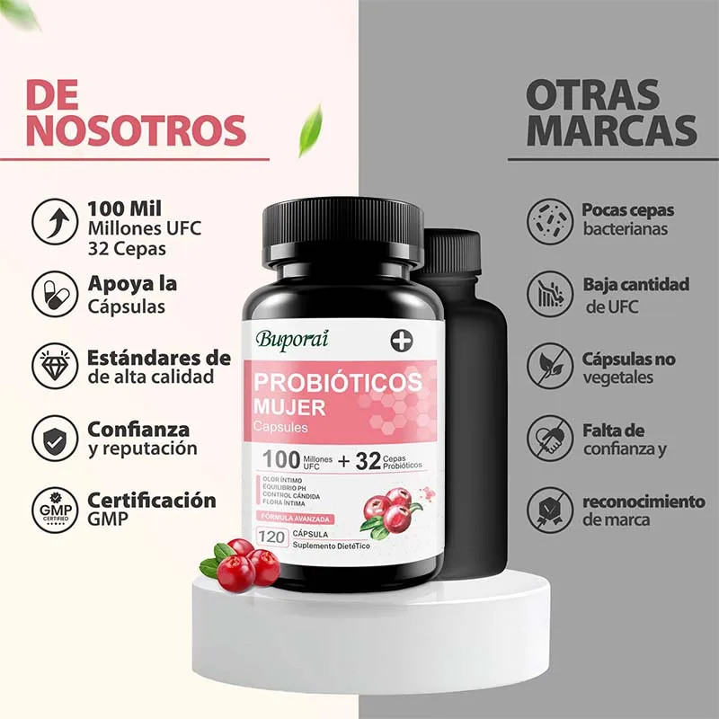 PROBIOTICOS MUJER 120pcs,Balances PH,Replenishes Intestinal Flora,Boost Immunity