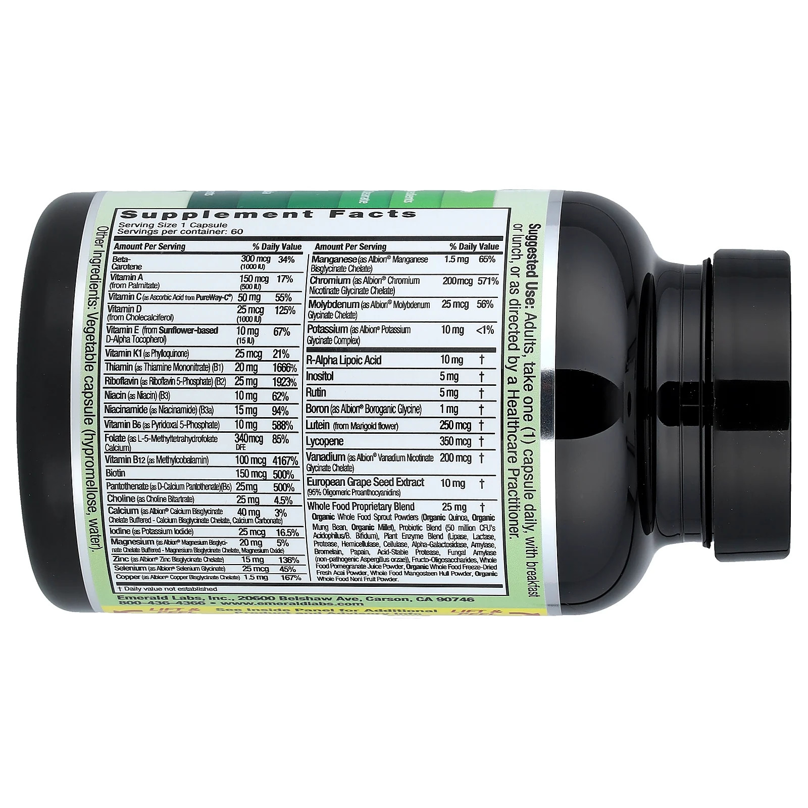 2 X Emerald Laboratories, Coenzymated Men’s 1-Daily Multi, 60 Vegetable Capsule
