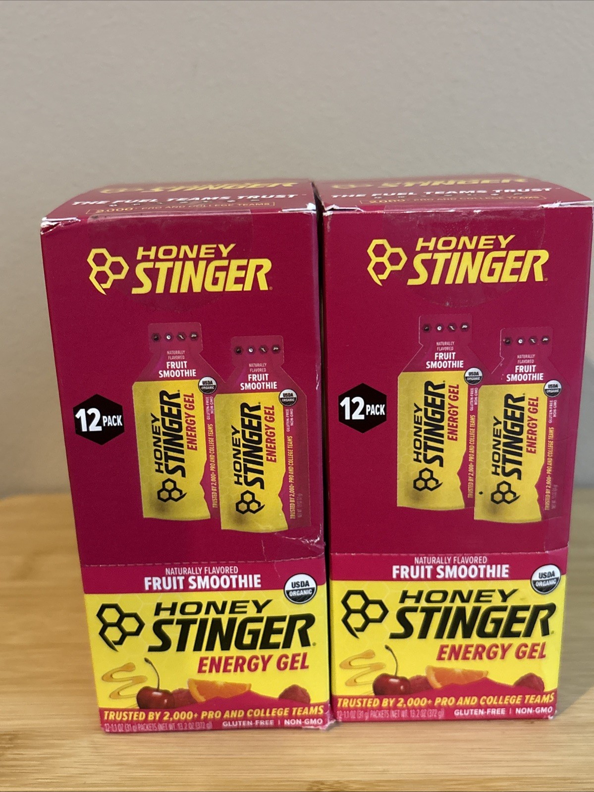Honey Stinger Fruit Smoothie Energy Gel 2 Packs 24 Total Organic