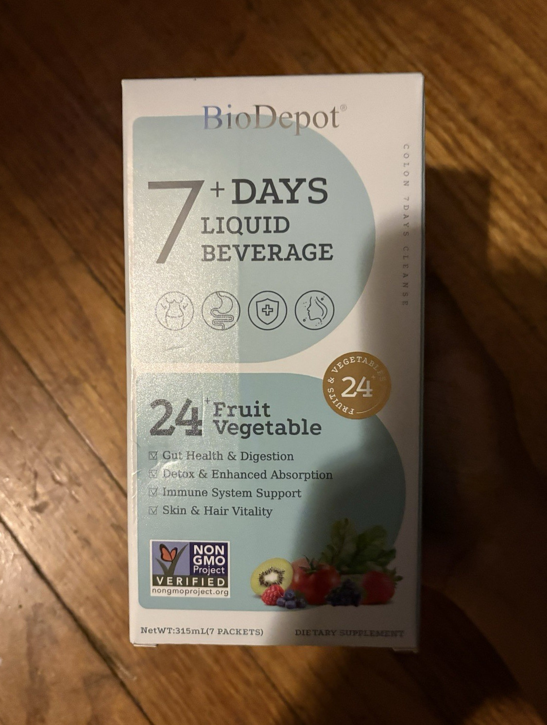 BioDepot 7 Day Detox Beverage Liquid Fruit Vegetable Blend Non-GMO 315mL Unisex