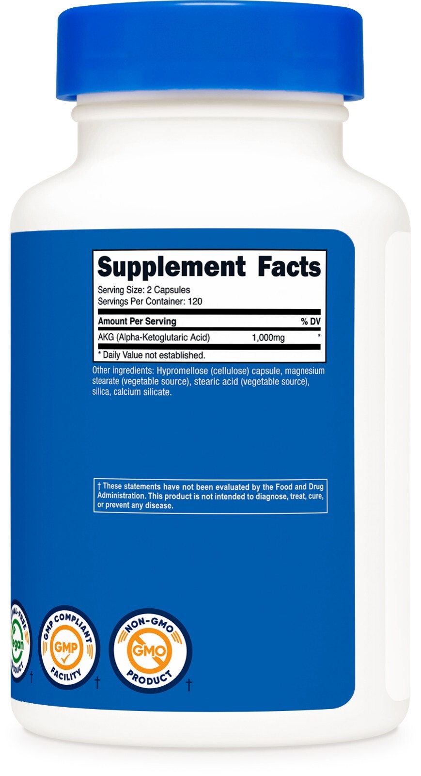 Nutricost AKG Alpha Ketoglutaric Acid Supplement 1,000 mg, 240 Capsules