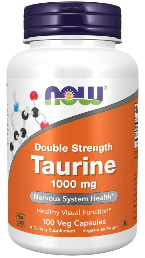 Now Foods Taurine 1000 mg Double Strength 100 Veg Capsules 4/2026EXP