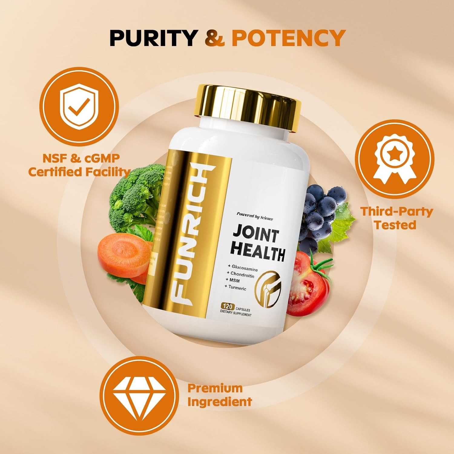 Glucosamine Chondroitin MSM 2100mg- Joint Support Supplement for Women and Men