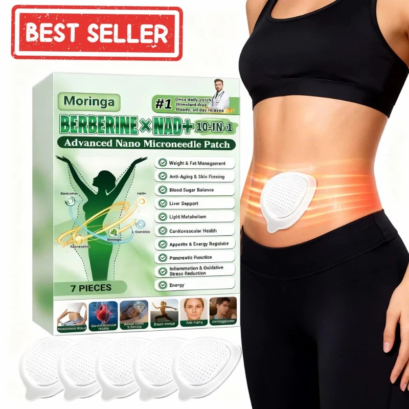 Moringa Berberine 10 in 1 Advanced Nano Microneedle Patch for Weight Loss.1x7pcs