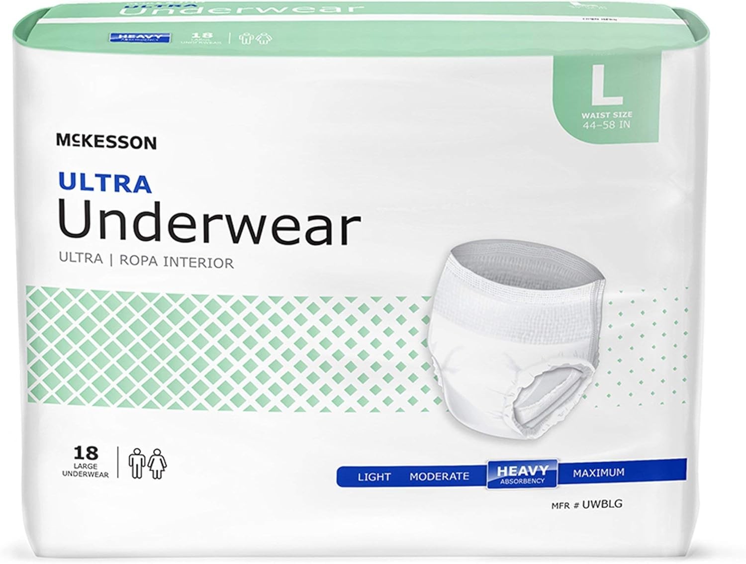 McKesson Ultra Adult Incontinence Underwear, [72 Count], Heavy Absorbency, Lar