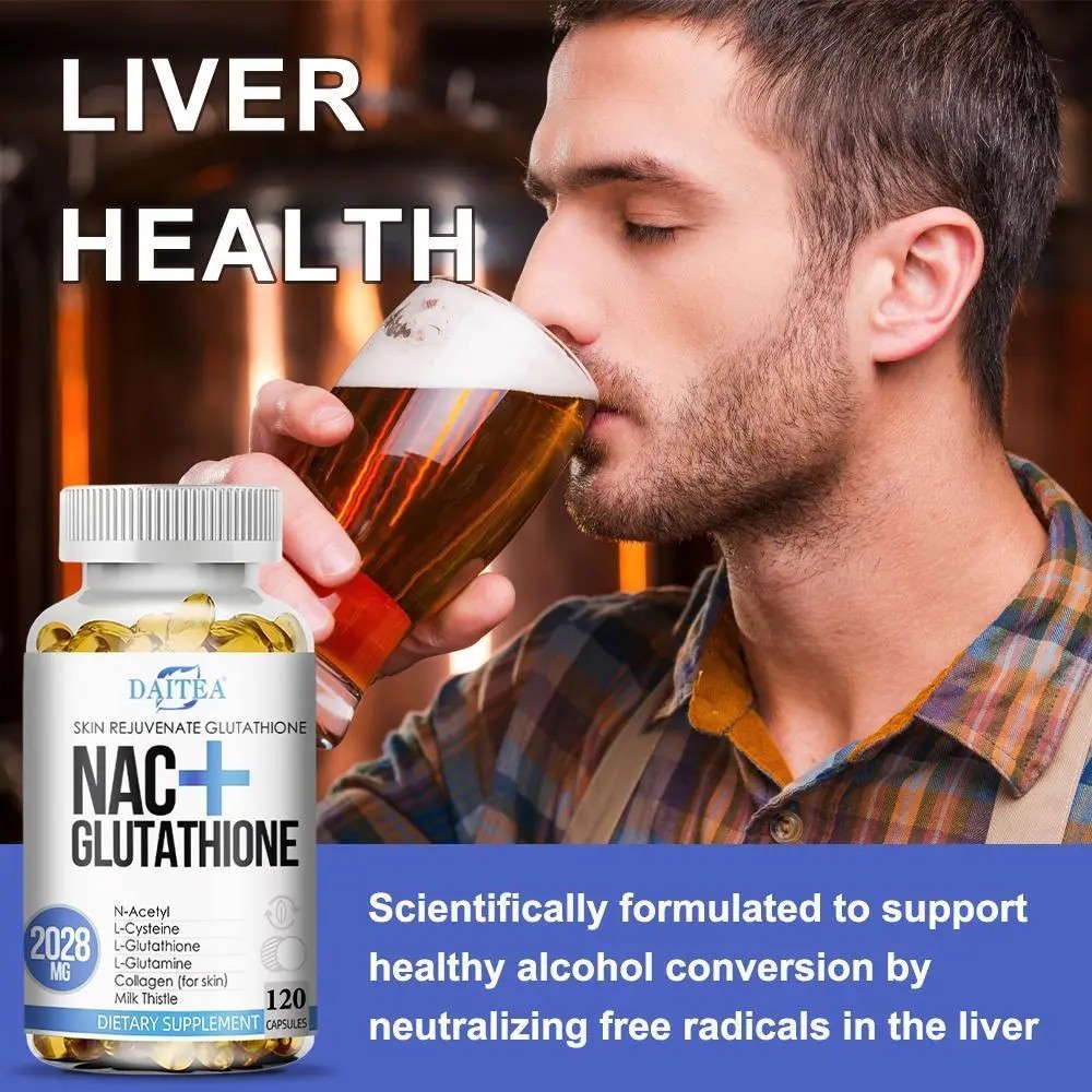 Daitea NAC Glutathione 3 Pack Liver Skin Health Supplement 120 Capsules
