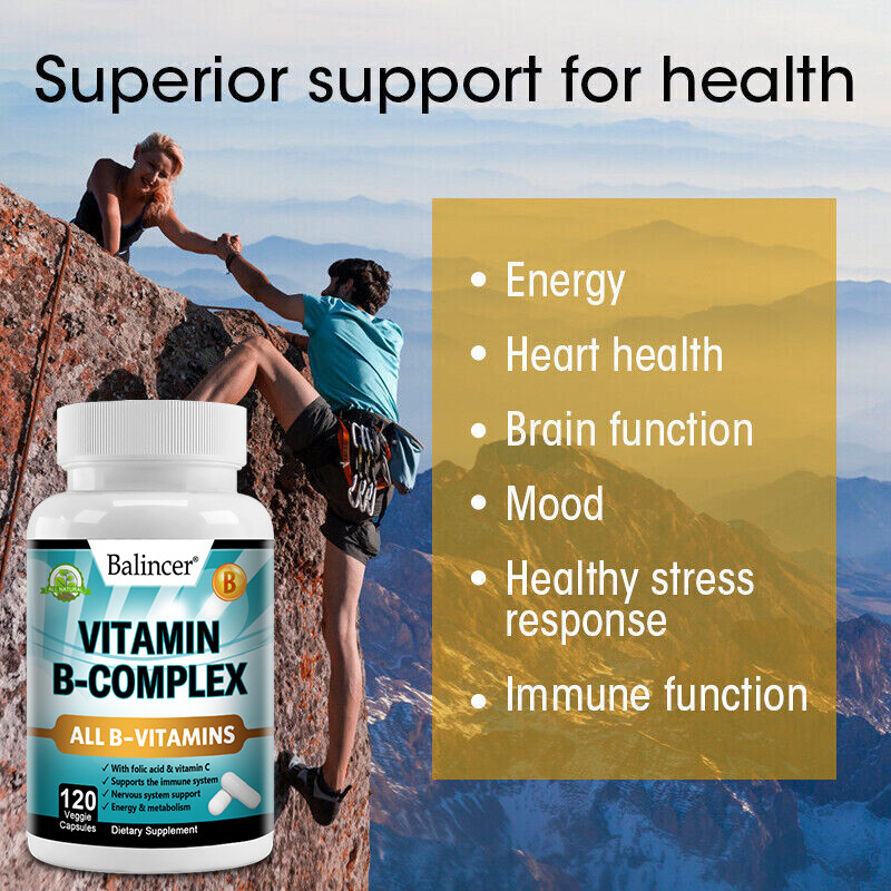 Balincer Vitamin B Complex , 30-120 Capsules with Vitamin C – High Potency