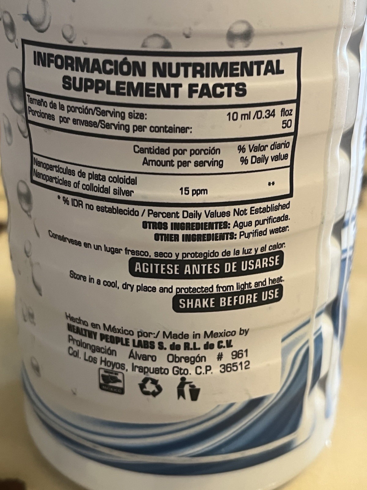 2 Bottles HEALTHY 500mL 16.6oz. Liquid Plata Coloidal Colloidal Silver Exp02/28
