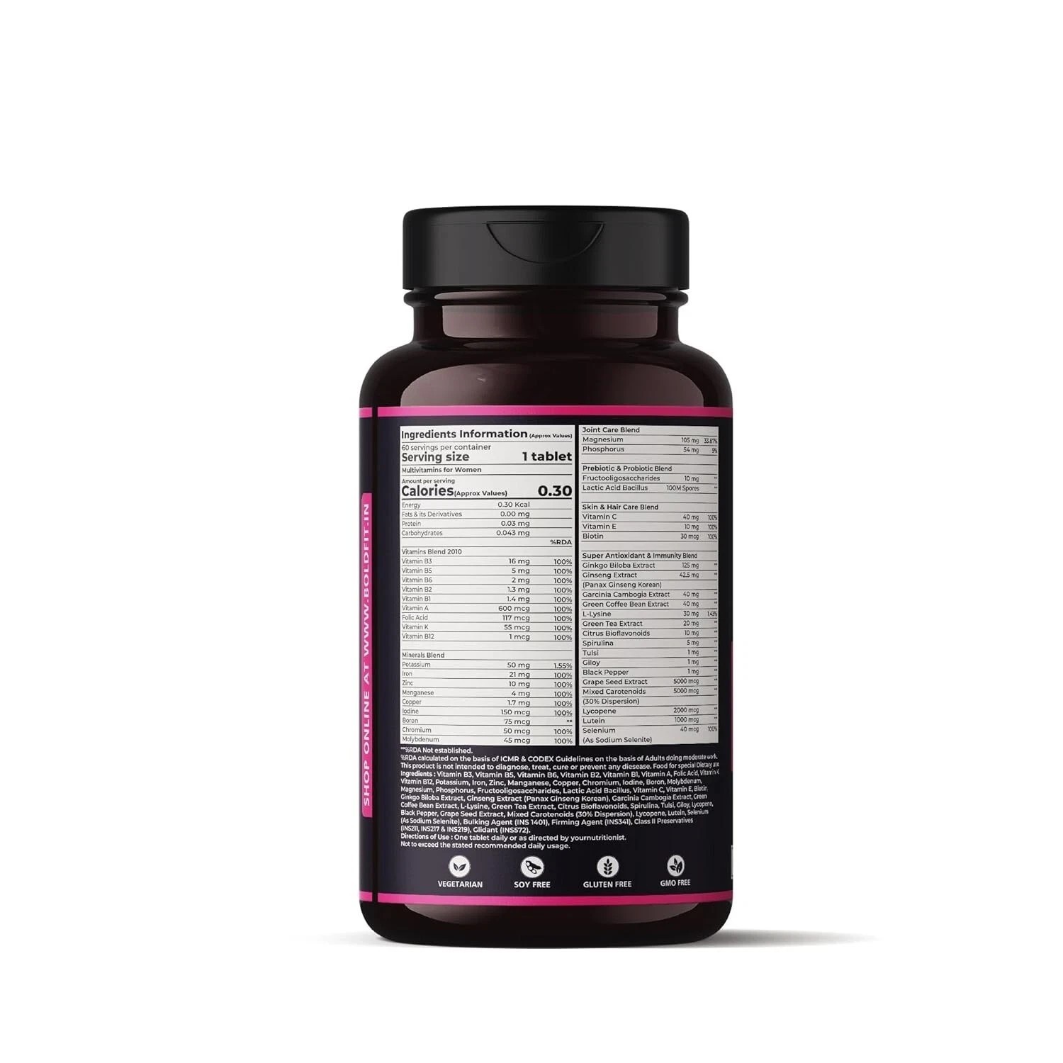 Boldfit Multivitamin For Women Tablets With Probiotics immunity 60 tablets C651