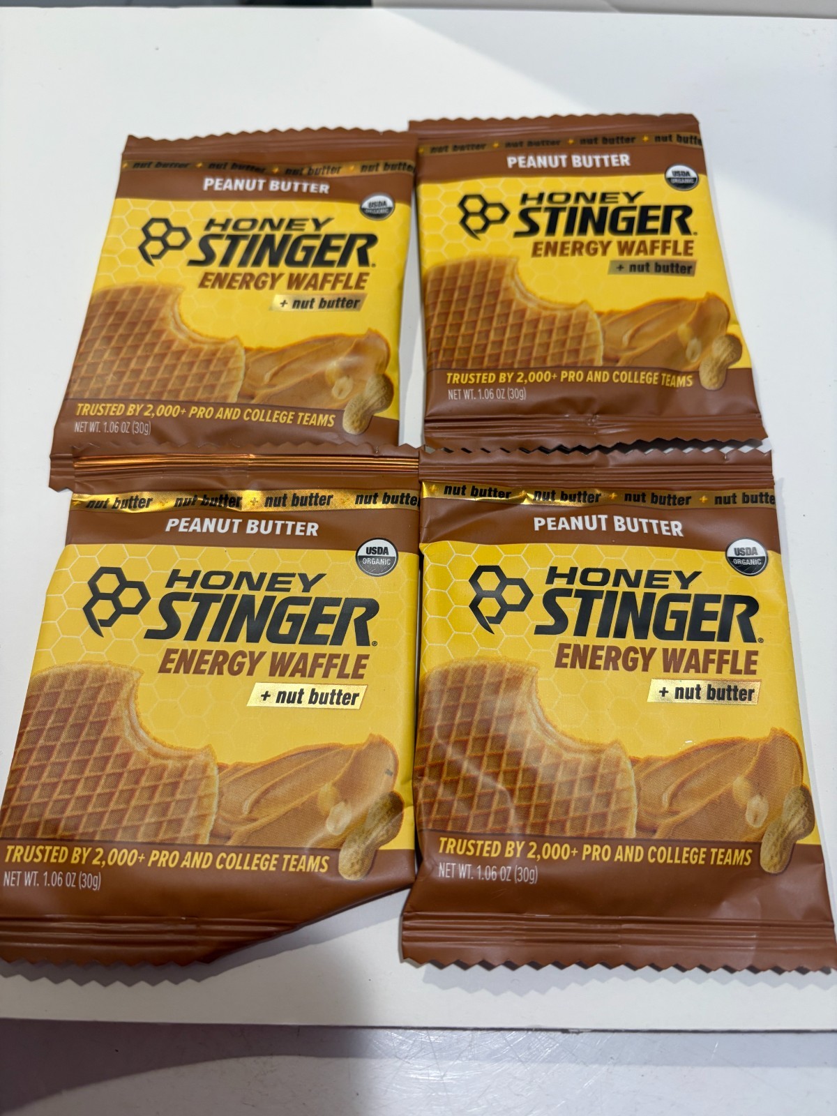 Honey Stinger Energy Waffle + nut butter – 4 count Exp. 07/2026