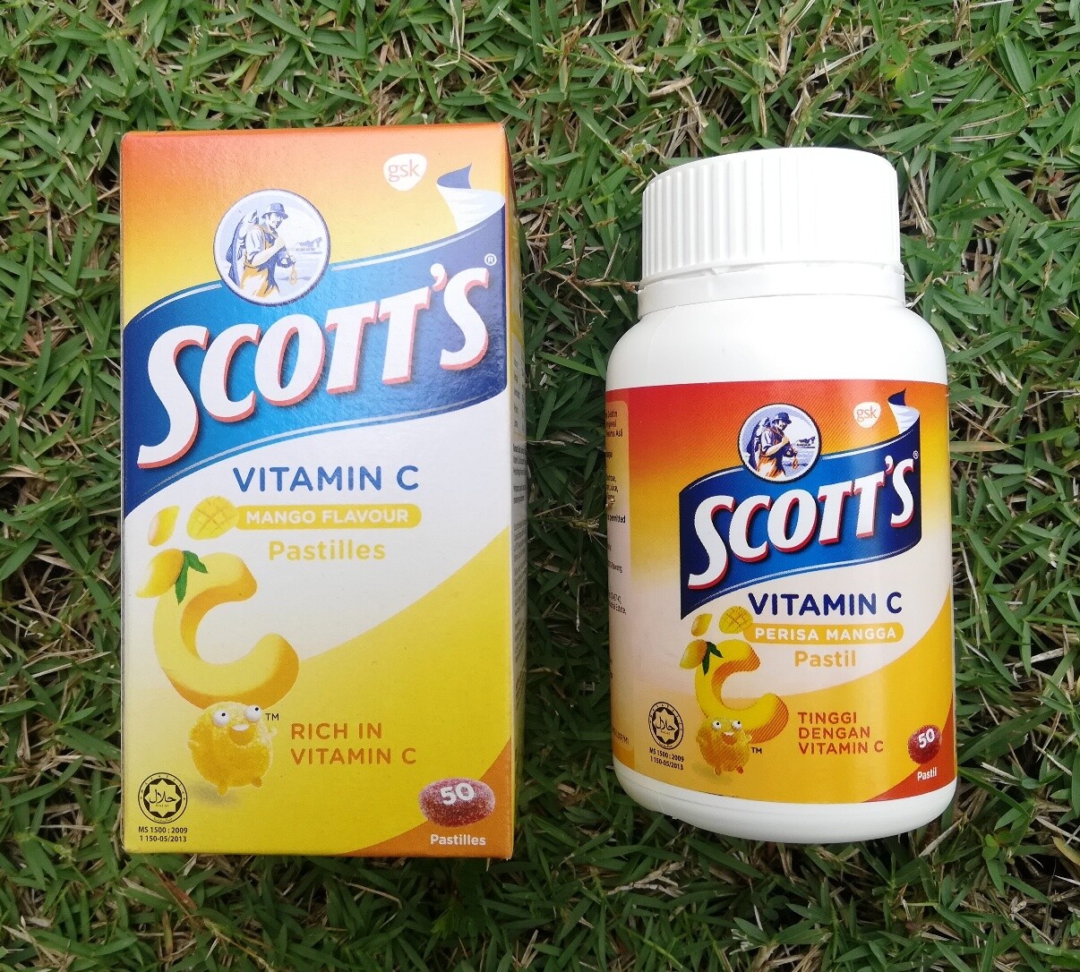 Scott’s Vitamin C 50 Pastilles Mango/Orange/Peach/Mixed Berries Flavor Halal