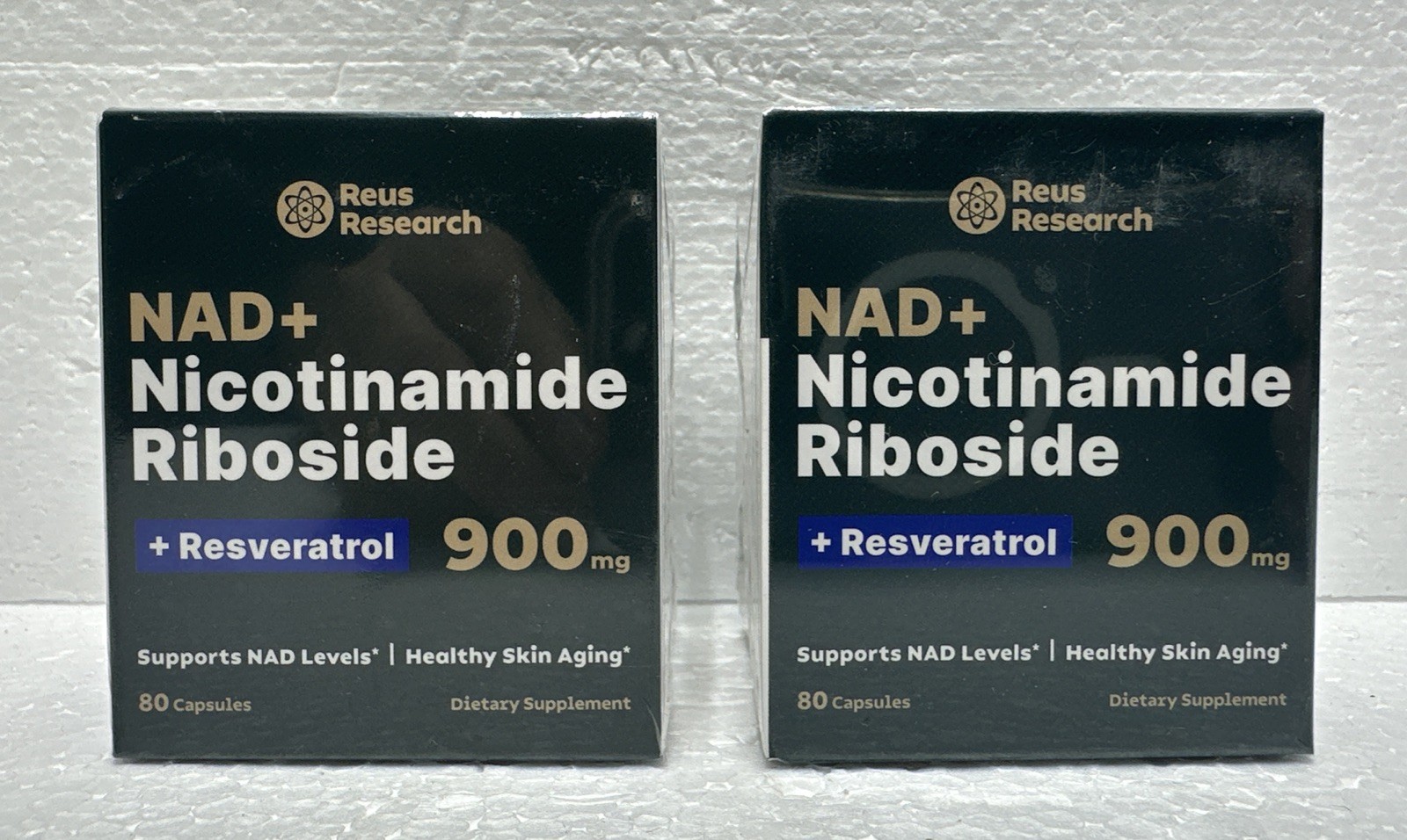 (2) NAD+ Nicotinamide Riboside Resveratrol 900mg 80 Capsules Exp 11/30/26 SEALED