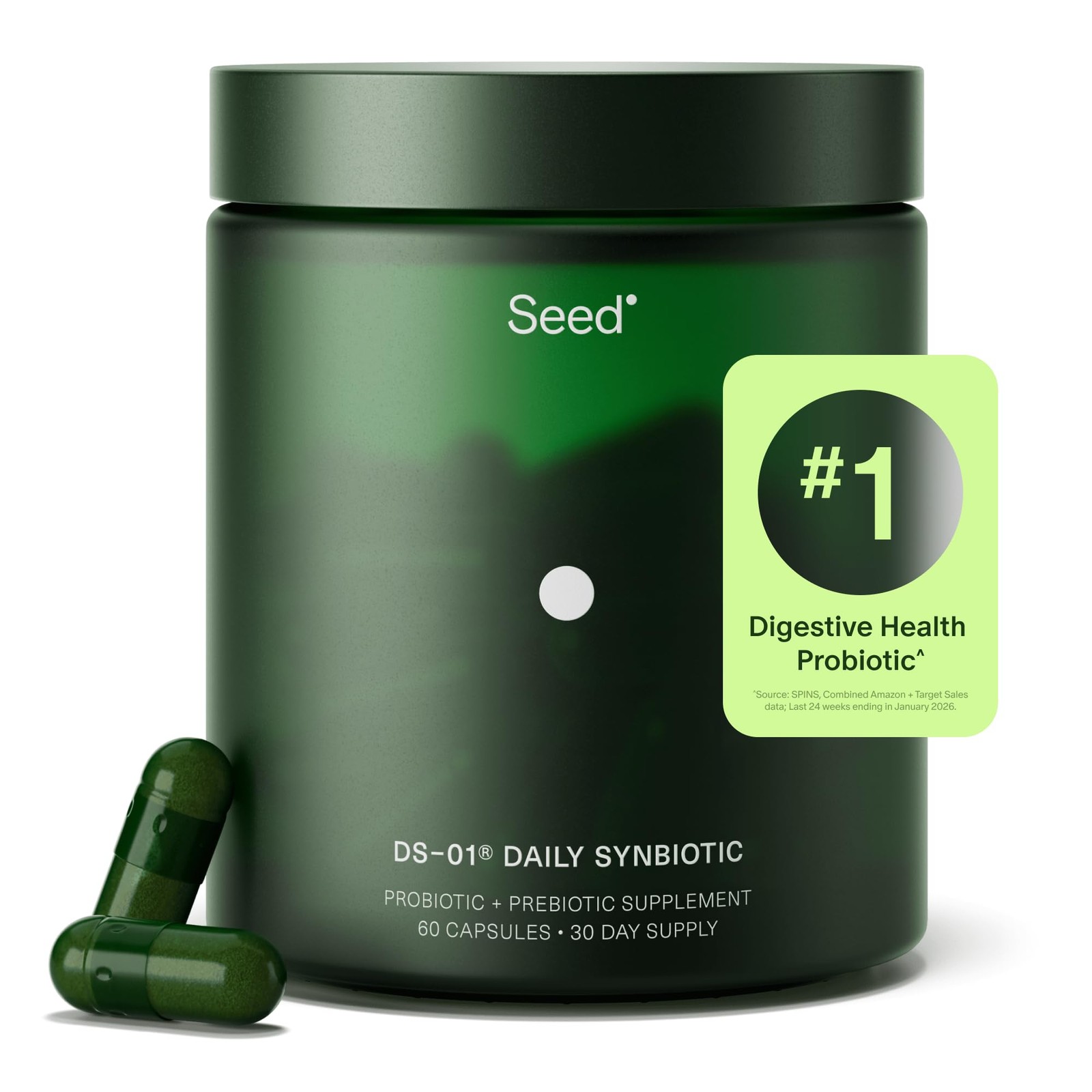 Seed DS-01 Daily Synbiotic – Prebiotic and Probiotic for Women & Men –