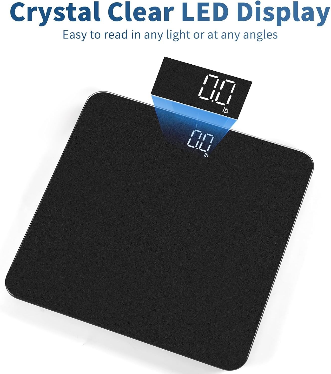 Precision Digital Body Scale, 0.1lb Accuracy, 400lb/182kg, Elegant Black Finish