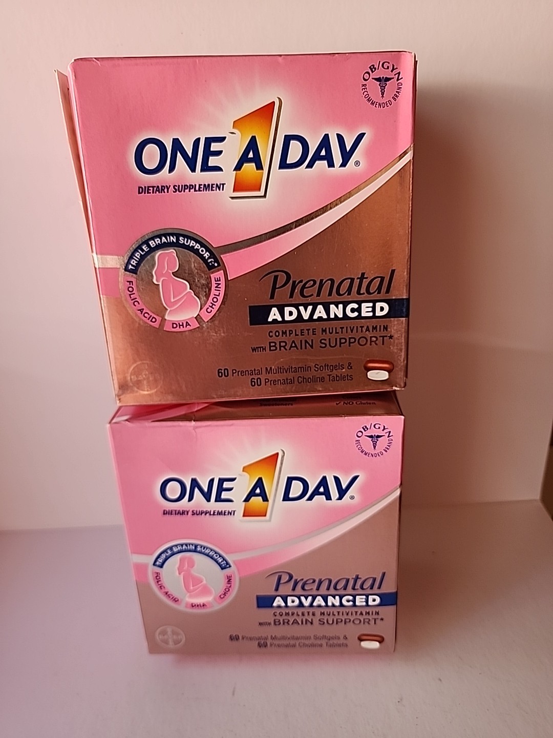2× One A Day Prenatal Advanced Multivitamin 60 Softgels & 60 Tablets Exp 5/2026.