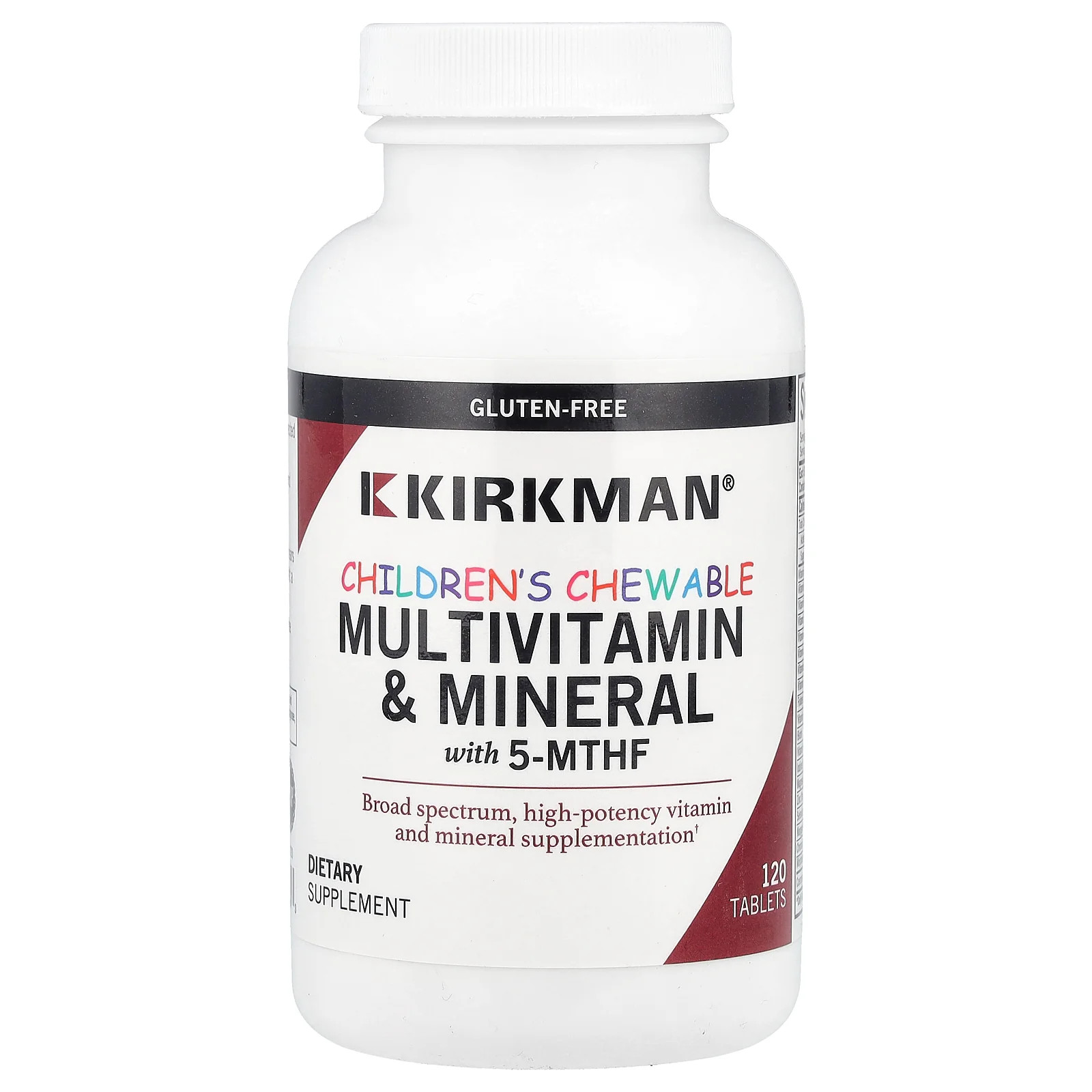 2 X Kirkman Labs, Children’s Chewable Multivitamin & Mineral with 5-MTHF, 120 T