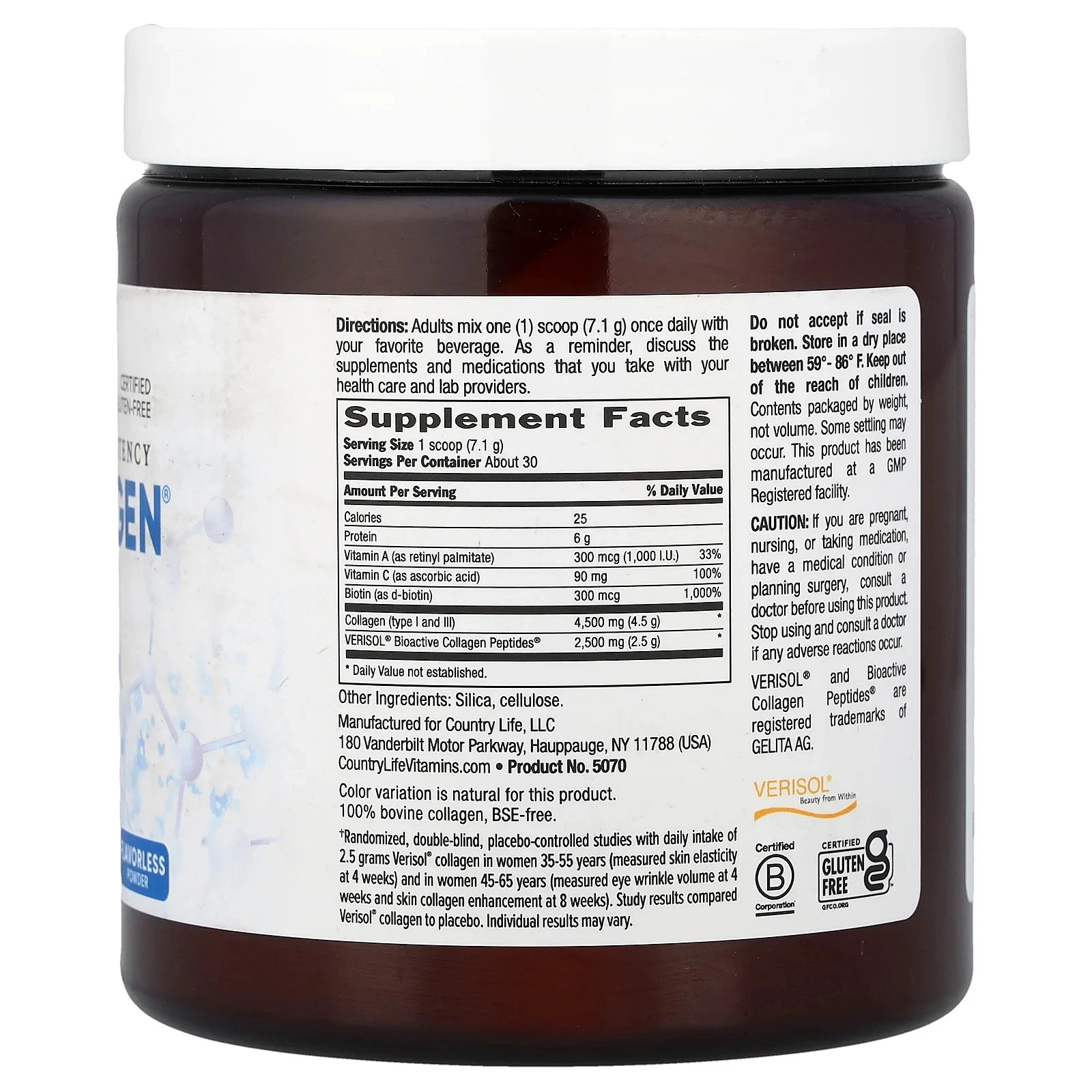 Country Life Maxi-Collagen 7000 Flavorless 7.5 oz (Pack of 3)