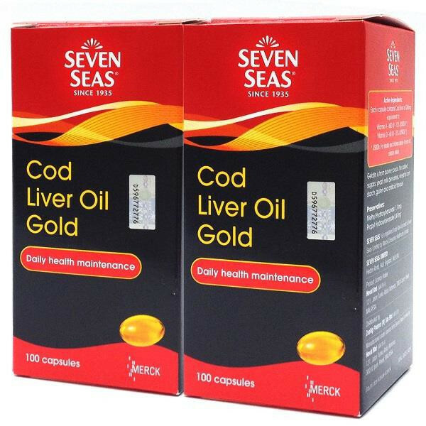 2 Pack Seven Seas Cod Liver Oil Gold 100 Capsules Pure Fish Oil Supplement