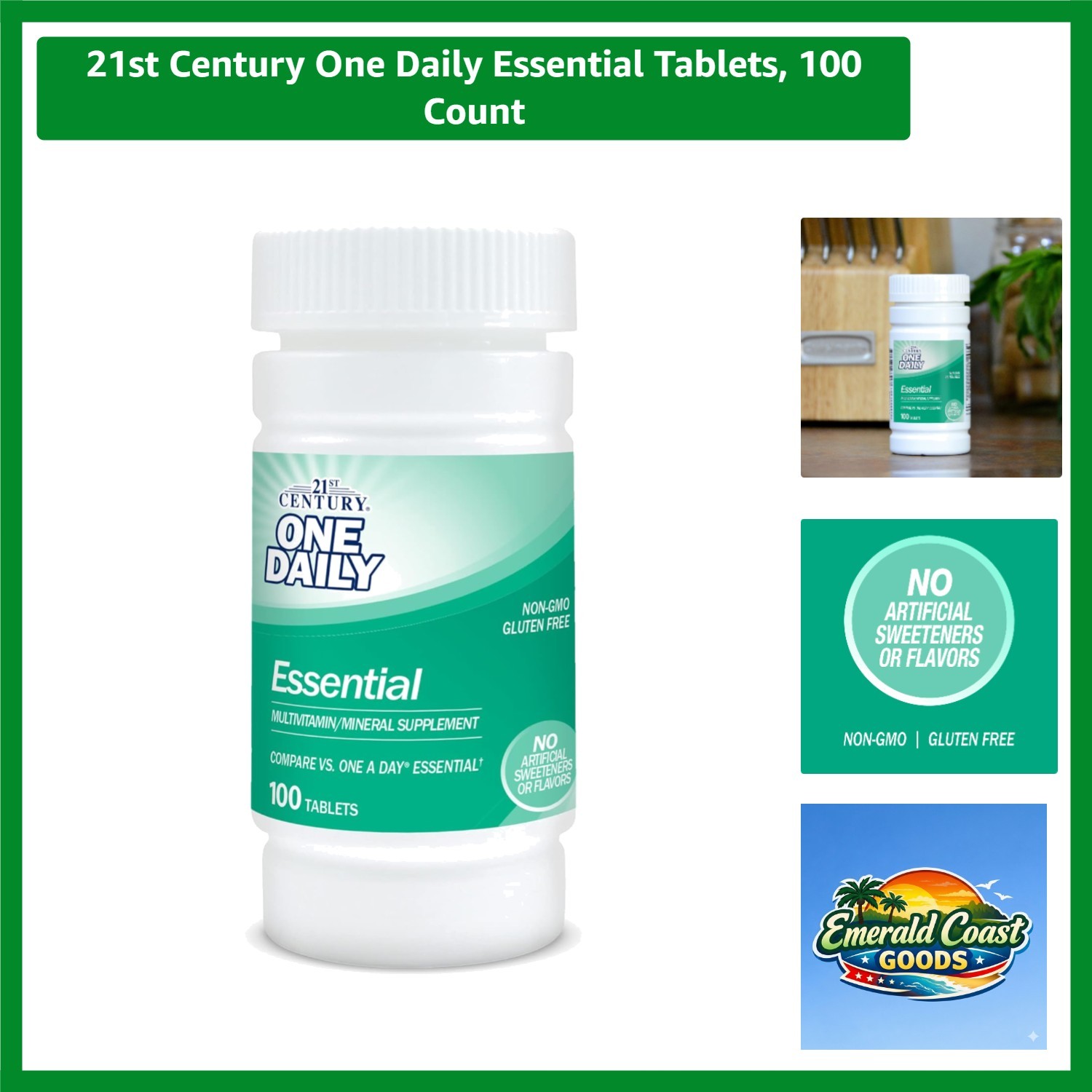 Keto-Friendly One Daily Essential Multivitamin Tablets, 100 Count – Unflavored