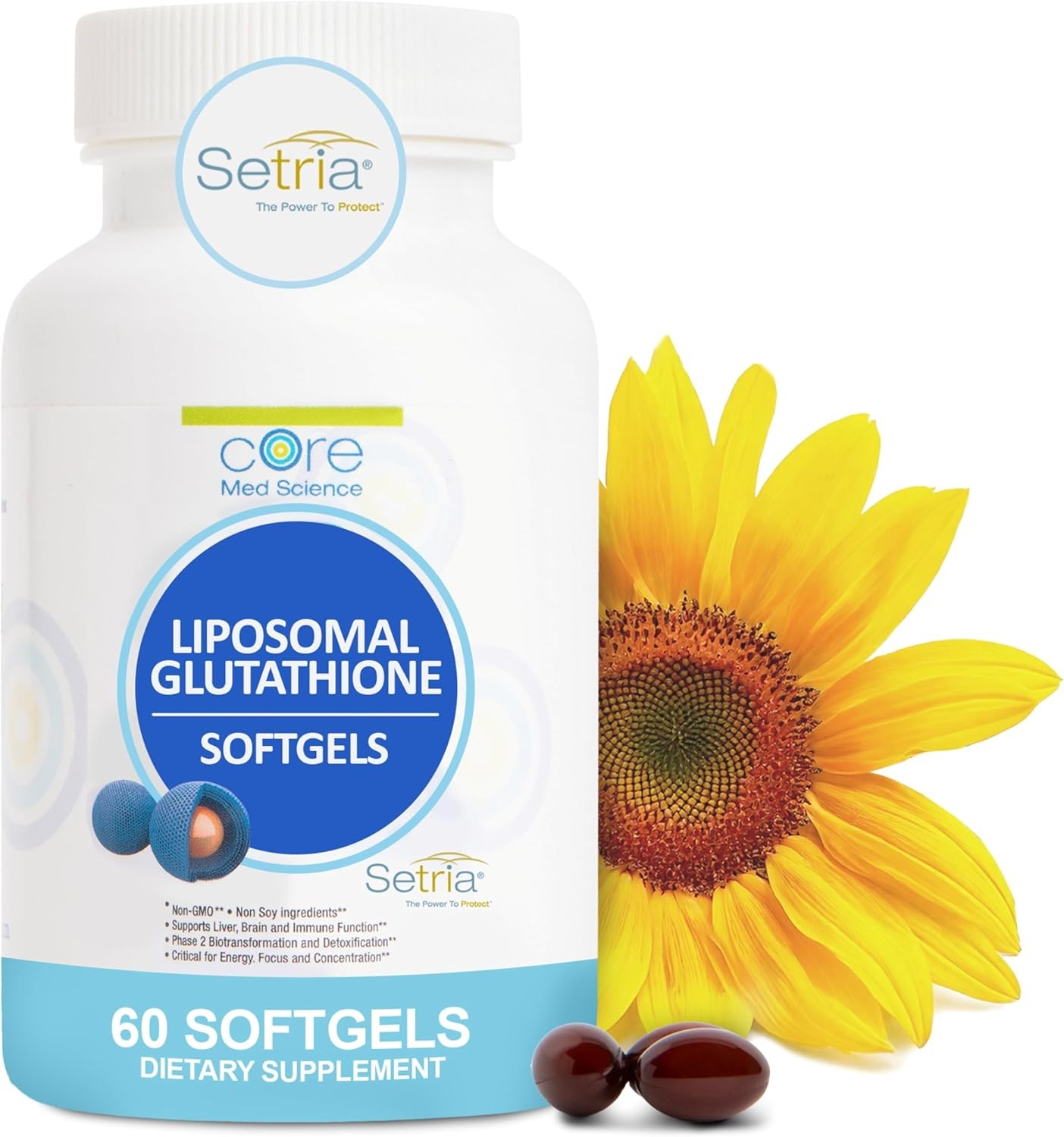 Core Med Science Liposomal Glutathione Supplement (500mg, 60 Softgels) -…